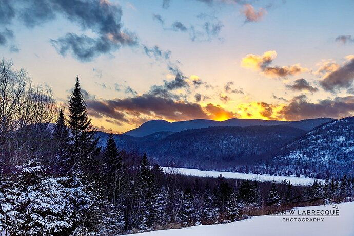 Sunset on Thirteenth Lake in Winter