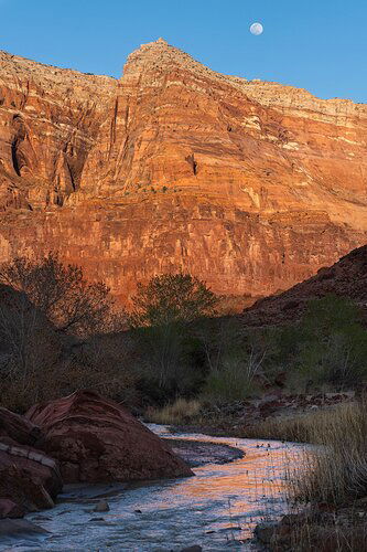 Moon rising over Arizona canyon