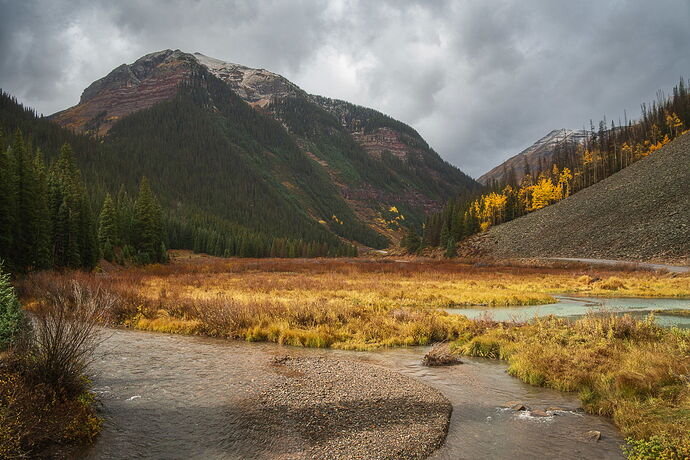 Storm Light on Meadow Below Peaks in San Juan Mountains.jpg