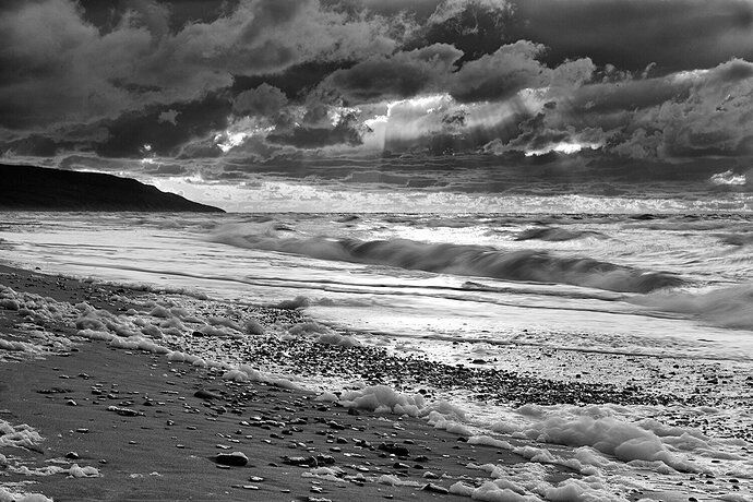 Sand and Foam B&W