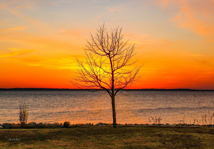 Potomac at Sunset Overlooking Virginia  side of the River.