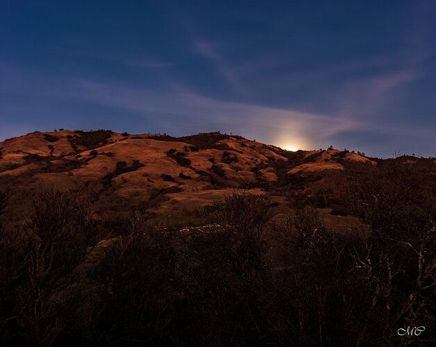 Moonrise Over Mount Diablo, California