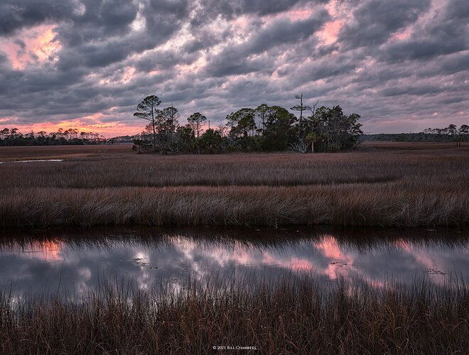 Fiery Marsh Sunset