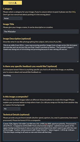 Data entry for new post